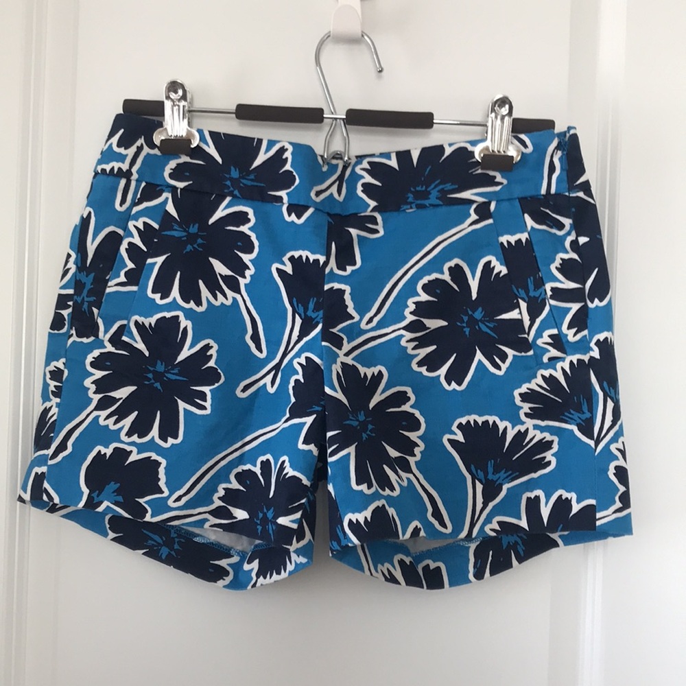 Jcrew Blue Floral Print Shorts